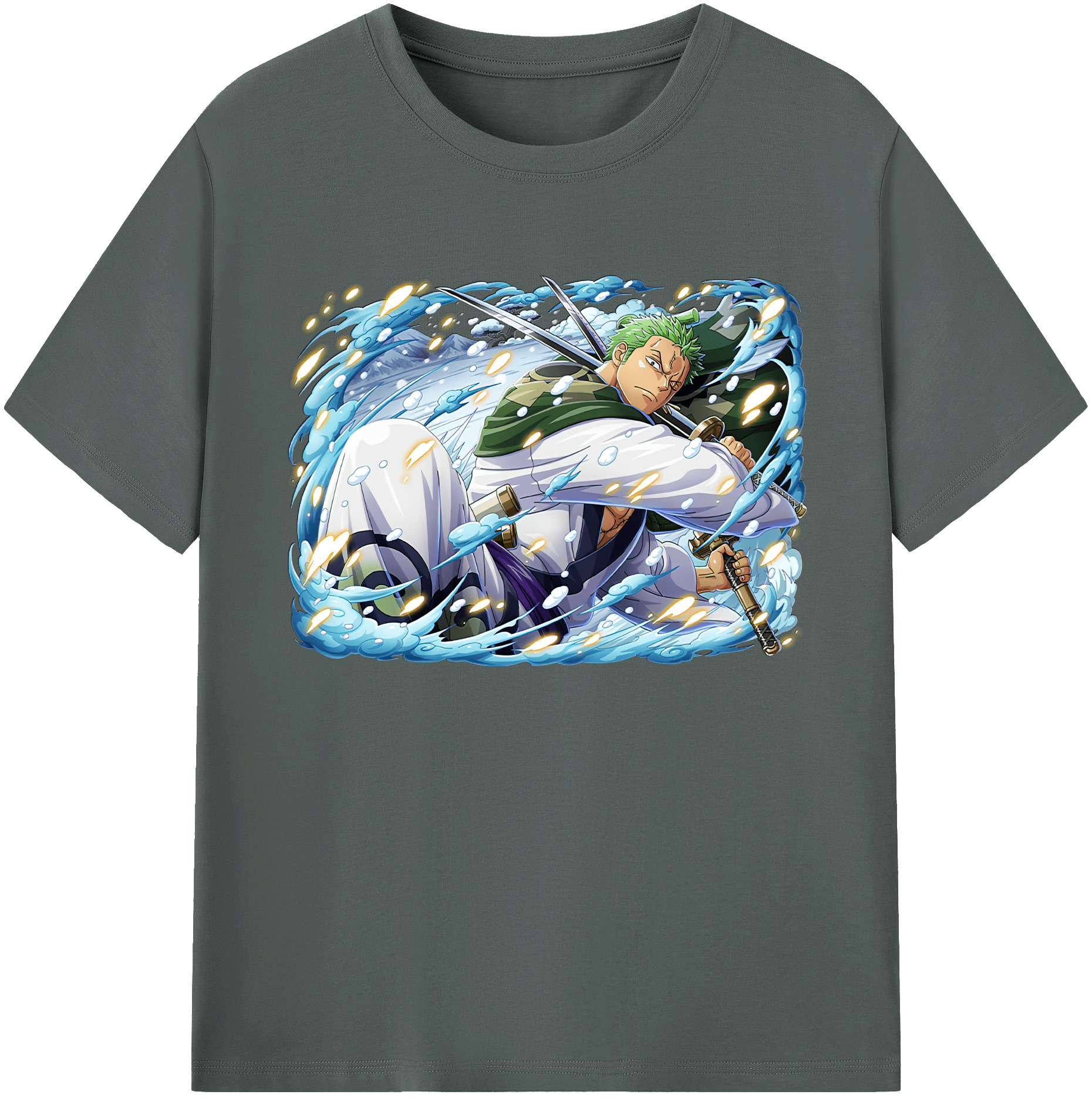 ワンピース ロロノア・ゾロ ONE PIECE Roronoa Zoro 綿100％ メンズ半袖Tシャツ｜肌触りやわらか＆通気性